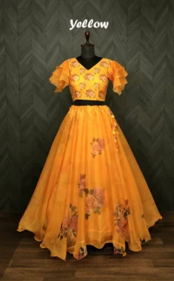 Mohini 7012 Stitched Flower Printed Organza Lehenga Online