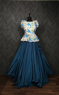 Mohini 7041 Kalamkari Printed Ready To Wear Crop Top Lehenga