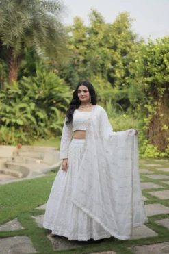 Mohini 7076 White Lehenga Choli for Women