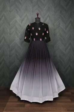 Mohini 9108 Black Design Georgette Embroidery Gown