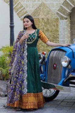 Mohini 9132 Silk Jacquard Gown for Women with Dupatta
