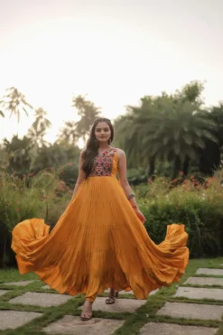 Mohini 9152 Mustard Color Navratri Anarkali Gown