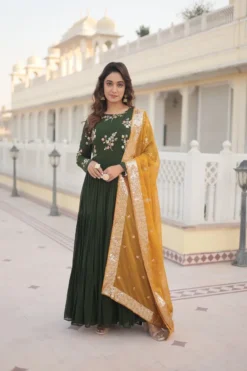 Mohini 9163 Georgette Long Gown with Dupatta Dress