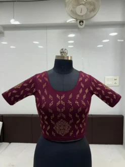 Mona Asha Ready to Wear Stretchable Blouse With Siroski Work