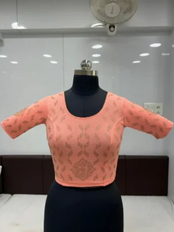 Mona Asha Ready to Wear Stretchable Blouse With Siroski Work