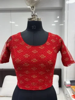 Mona Drishti Ready to Wear Stretchable Crush Foil Print Blouse