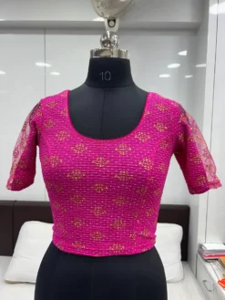 Mona Drishti Ready to Wear Stretchable Crush Foil Print Blouse