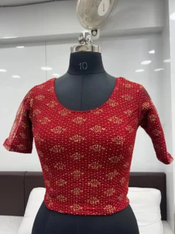 Mona Drishti Ready to Wear Stretchable Crush Foil Print Blouse