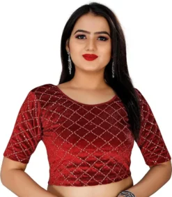 Mona Neha Wedding Velvet Stretchable Blouse
