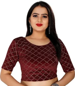 Mona Neha Wedding Velvet Stretchable Blouse