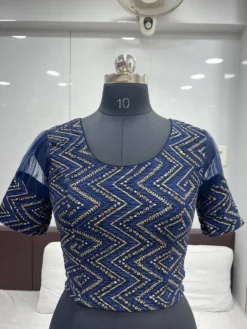 Mona Vedanshi Ready to Wear Stretchable Crush And Foil Blouse