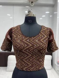 Mona Vedanshi Ready to Wear Stretchable Crush And Foil Blouse