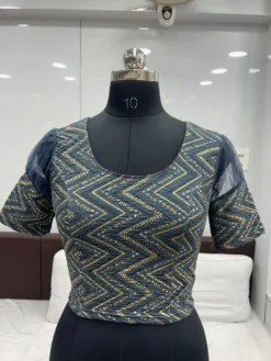 Mona Vedanshi Ready to Wear Stretchable Crush And Foil Blouse