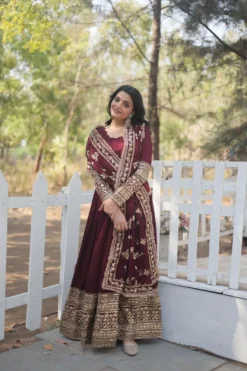 Moni 1113 Maroon Color Readymade Women Gown