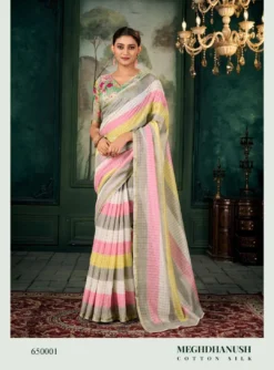 Rajpath Meghdhanushya Chanderi Linen Uniform Saree Wholesale