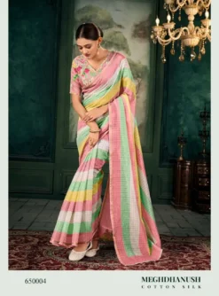 Rajpath Meghdhanushya Chanderi Linen Uniform Saree Wholesale