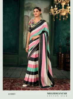 Rajpath Meghdhanushya Chanderi Linen Uniform Saree Wholesale