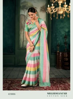 Rajpath Meghdhanushya Chanderi Linen Uniform Saree Wholesale