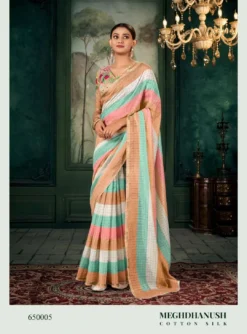 Rajpath Meghdhanushya Chanderi Linen Uniform Saree Wholesale