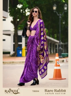 Rajpath Rare Rabbit Summer Wear Japan Satin Saree Wholesale