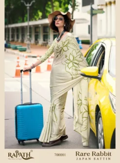 Rajpath Rare Rabbit Summer Wear Japan Satin Saree Wholesale