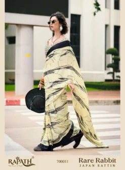 Rajpath Rare Rabbit Summer Wear Japan Satin Saree Wholesale