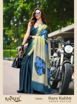 Rajpath Rare Rabbit Summer Wear Japan Satin Saree Wholesale