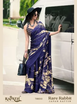 Rajpath Rare Rabbit Summer Wear Japan Satin Saree Wholesale