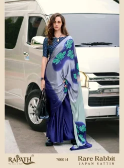 Rajpath Rare Rabbit Summer Wear Japan Satin Saree Wholesale