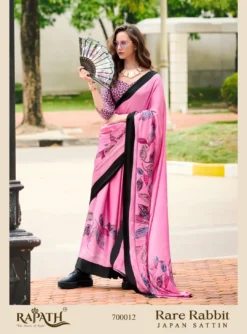 Rajpath Rare Rabbit Summer Wear Japan Satin Saree Wholesale