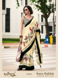 Rajpath Rare Rabbit Summer Wear Japan Satin Saree Wholesale