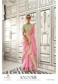 Rajtex Knoorie Moss Chiffon Handloom Saree Wholesale