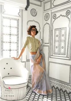 Rajtex Knoorie Moss Chiffon Handloom Saree Wholesale