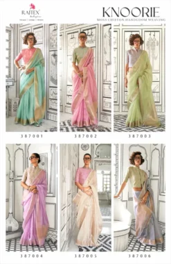 Rajtex Knoorie Moss Chiffon Handloom Saree Wholesale