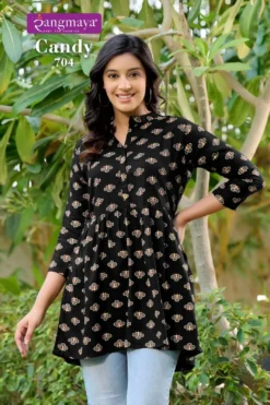 Rangmaya Cherry Rayon Dobby Tunic Top Collection