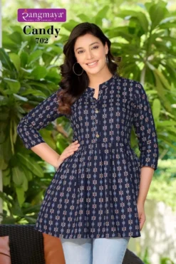 Rangmaya Cherry Rayon Dobby Tunic Top Collection