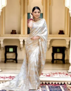 Rani Vol 06 Lichi Silk Saree With Blouse Design