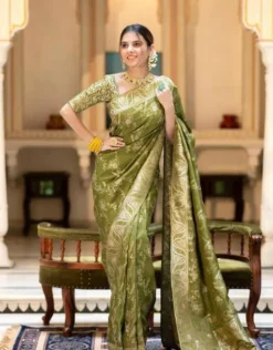 Rani Vol 06 Lichi Silk Saree With Blouse Design