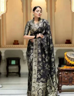 Rani Vol 06 Lichi Silk Saree With Blouse Design