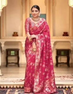 Rani Vol 06 Lichi Silk Saree With Blouse Design