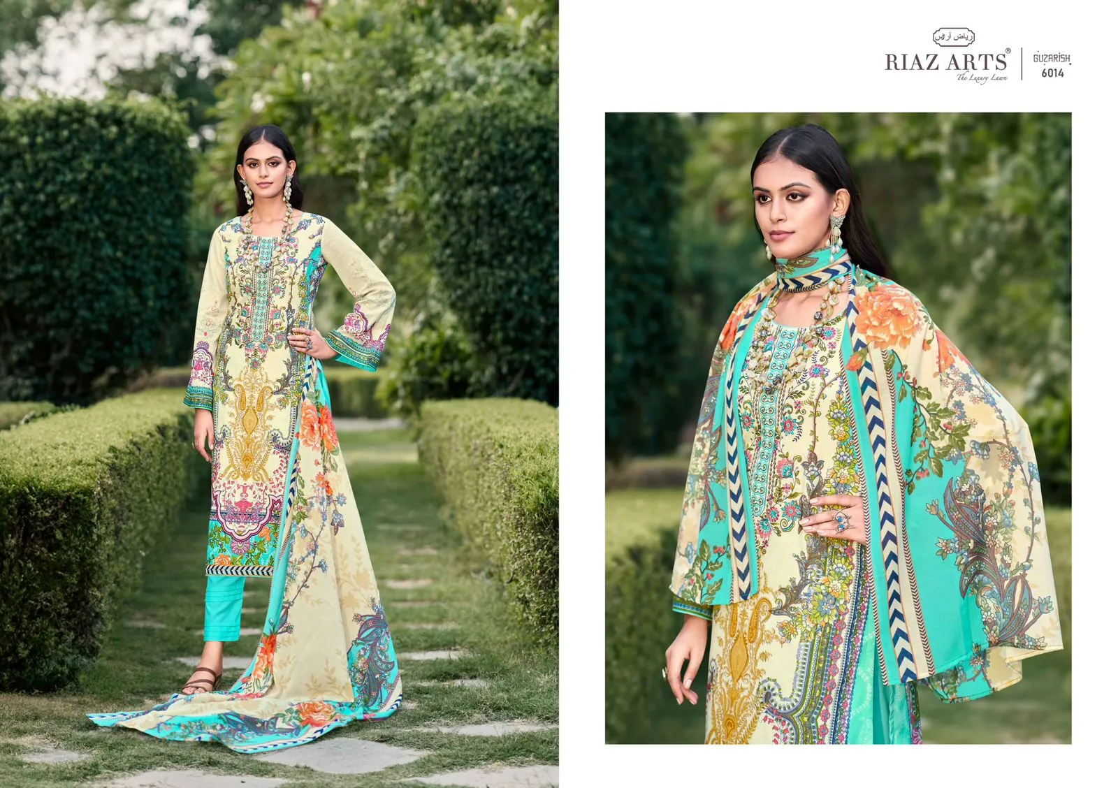 Riaz Arts Guzarish Lawn Digital Printed Dress Material Collection