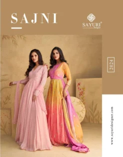 Sayuri Designer Sajni Chinon Silk Wedding Long Gown