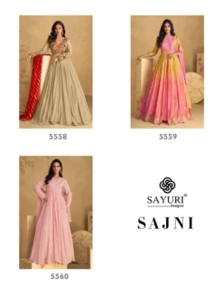 Sayuri Designer Sajni Chinon Silk Wedding Long Gown