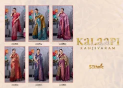 Sethnic Kalaapi Kanjivaram Soft Silk Saree Wholesale