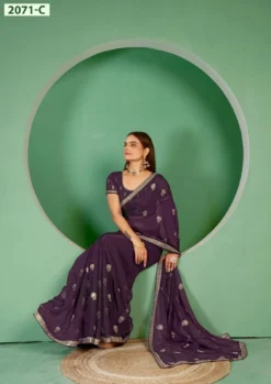 Shilpa Jayshree Sarees 2071 Shimmer Blooming Swarovski & Embroidery Work