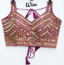 Shreya Hand Mirror Work Blouse Designs