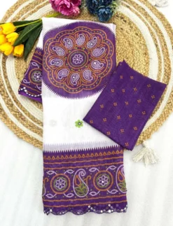 Subh 407 Party Wear Lilen Saree With Bandhani Print