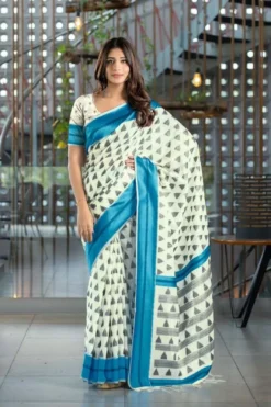 Subh 417 Party Wear Lilen Saree With Digital Print Fancy Border