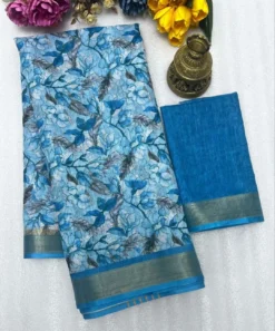 Subh 420 Lilen Saree With Digital Print Trading Collection
