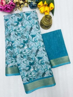 Subh 420 Lilen Saree With Digital Print Trading Collection